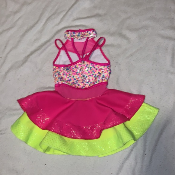 Weissman Costume “Oh me Oh my Oh you!” Child small. Pink and yellow with sequins - Picture 8 of 16